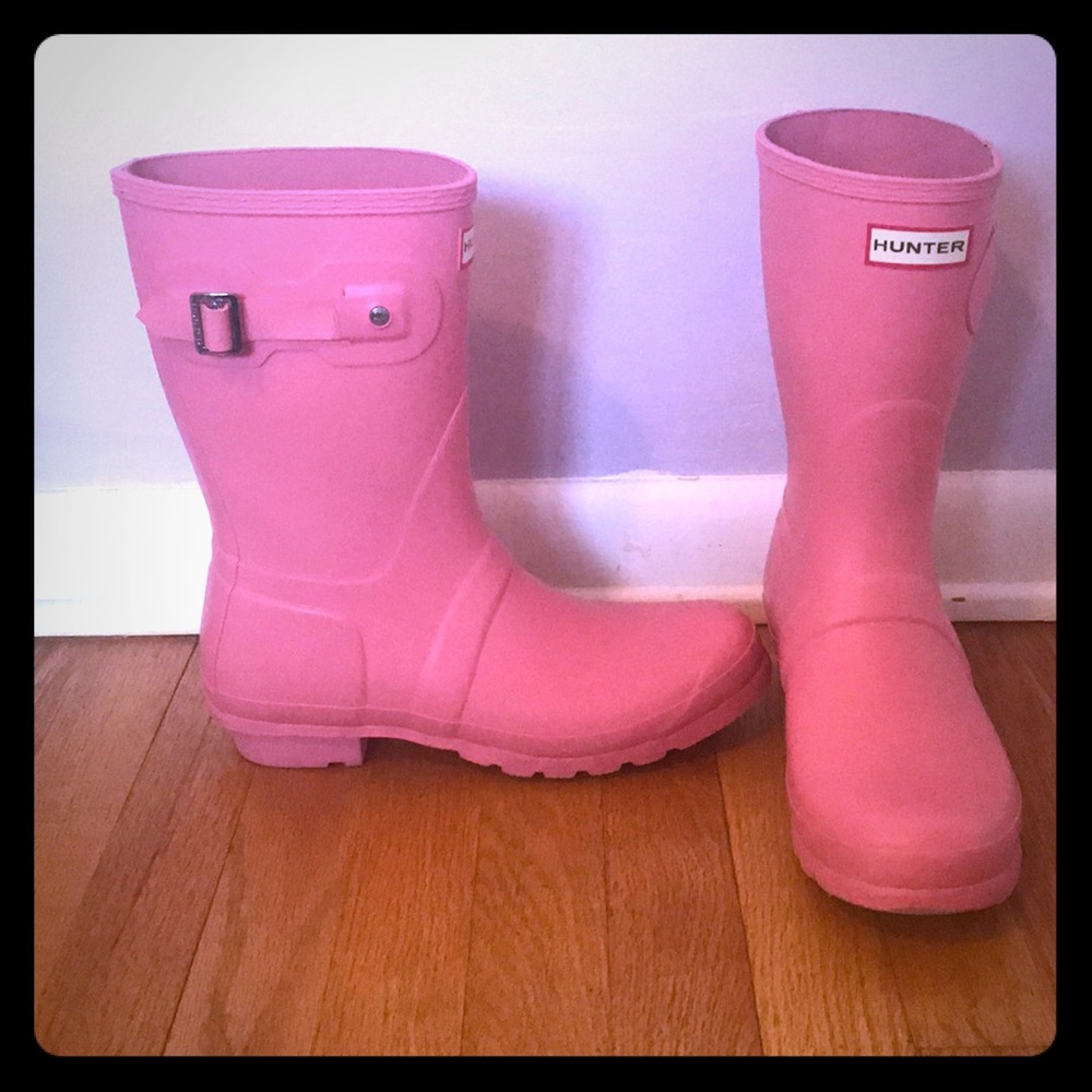 Hunter short rain boots pink size 10